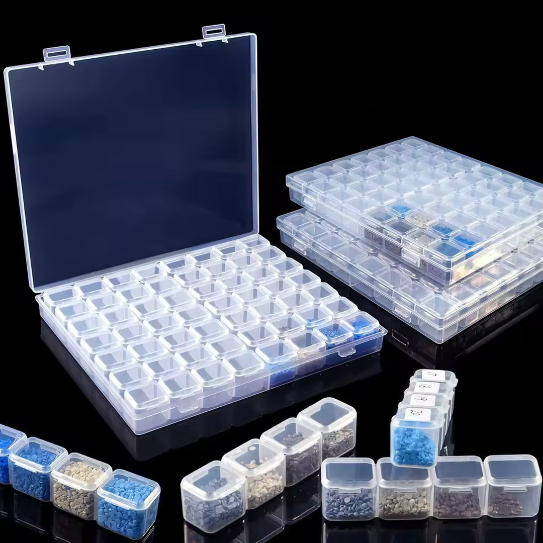 Eaffilifest - Arts, Crafts And Sewing - Beading And Jewelry Making - Beading Storage - 28/56 Grids Storage Box Portable DIY Diamond Painting Boxes Plastic Cases Jewelry Nail Art Rhinestone Beads Container Organizers