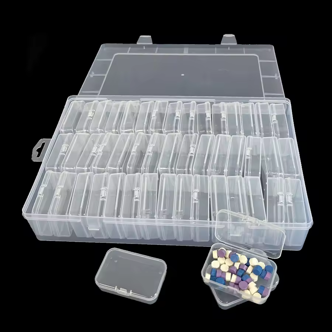 Eaffilifest - Arts, Crafts And Sewing - Beading And Jewelry Making - Beading Storage - 45-Grid Plastic Craft Storage Box Set, Transparent Organizer Case for Jewelry, Beads, Nail Art, and Small Supplies