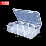 Eaffilifest - Arts, Crafts And Sewing - Beading And Jewelry Making - Beading Storage - 8 Grids Compartment Plastic Storage Box Pearls Square Diamond Jewelry Bead Case Display Adjustable Transparent Organizer