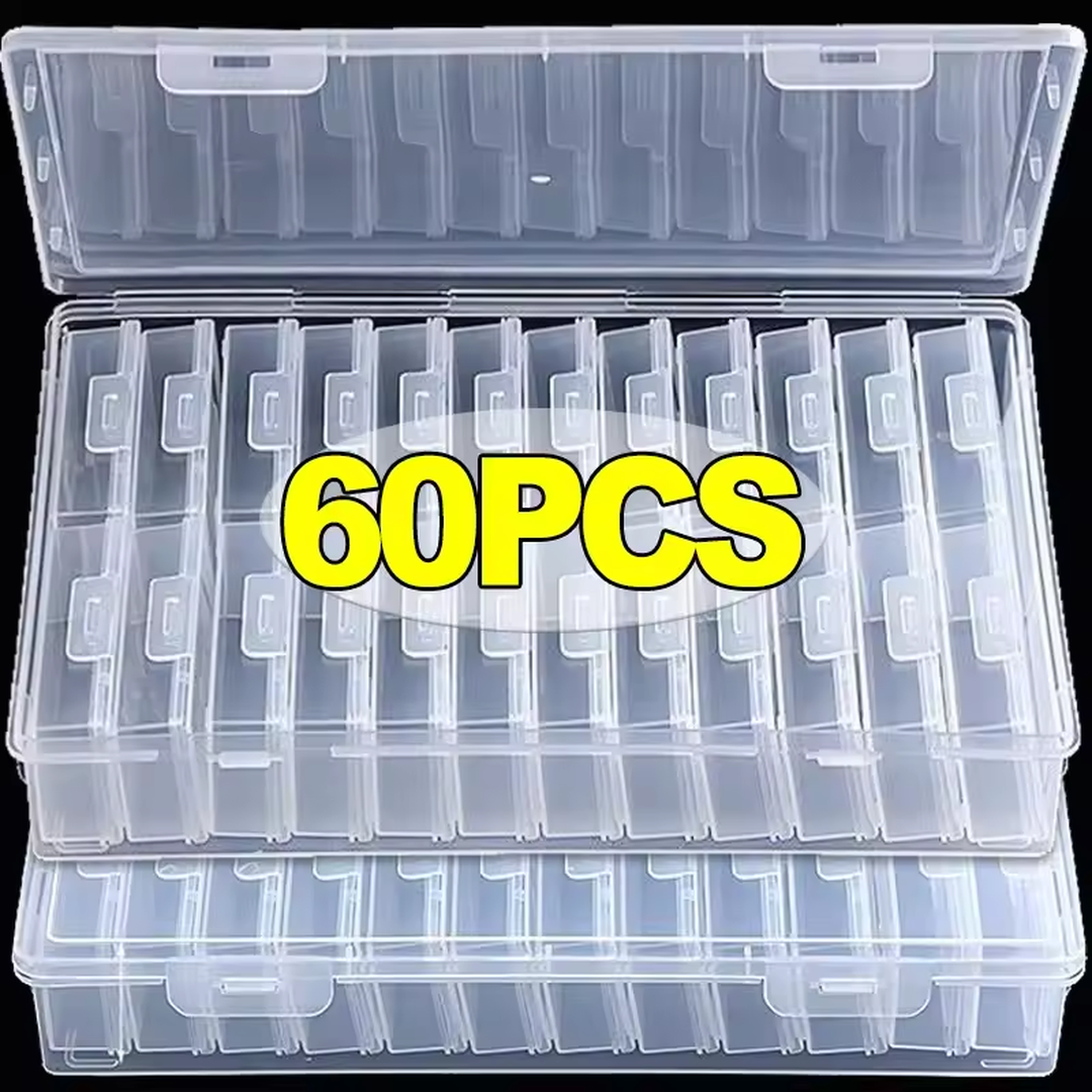 Eaffilifest - Arts, Crafts And Sewing - Beading And Jewelry Making - Beading Storage - Craft Box for DIY Nail Art Transparent Jewelry Bead Storage Boxes with Multi-Compartment Organizer Dustproof Stackable Design