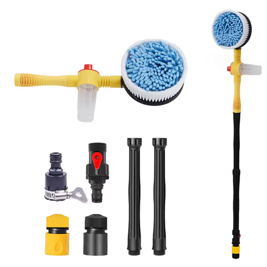 Eaffilifest - Automotive - Cleaning Kits - Auto Rotating Car Wash Brush Kit - 360° Spin Long Handle Pressure Washer Mop with Hose Nozzle for Cars/RV/Truck/Yard/Garden mop