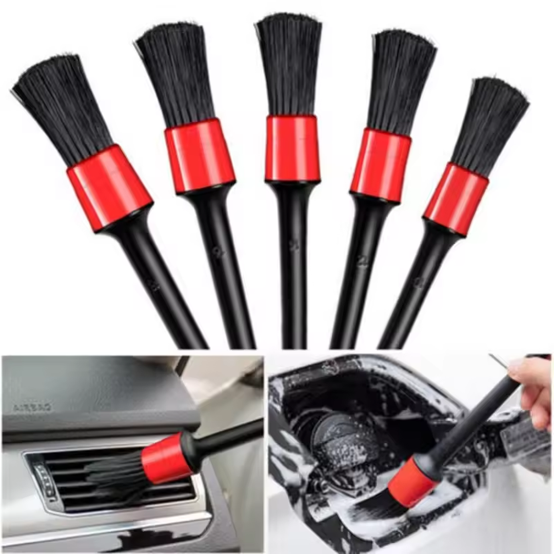 Eaffilifest - Automotive - Cleaning Kits - 5Pcs Car Cleaning Brush Kit Auto Detail Brushes Dust Brushes for Car Interior Detailing Brush Set Wheel Rims Clean Brush Tools
