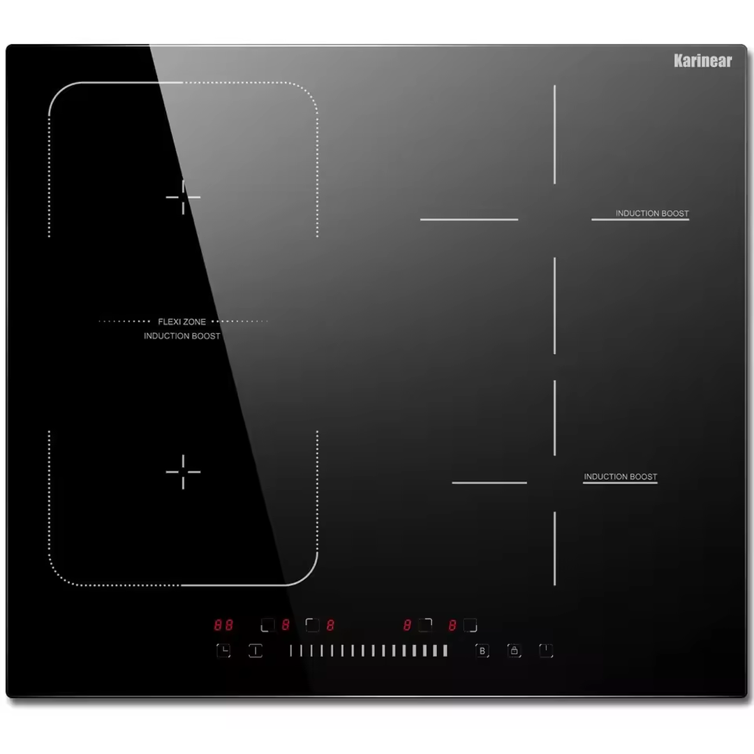 Eaffilifest - Aliexpress - Appliances - Cooktops - Karinear Built-in 4-Burner Induction Cooktop, electric Induction Hob with Flexzone, Slider Control, Timer, Boost Function, 7200W