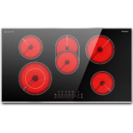 Eaffilifest - Aliexpress - Appliances - Cooktops - Karinear Electric Ceramic Cooktop 36 Inch Built-in,5 Burners(Expandable Oval&Dual),8400W, Lock,Timer,Pause,Metal Frame,Hardwired