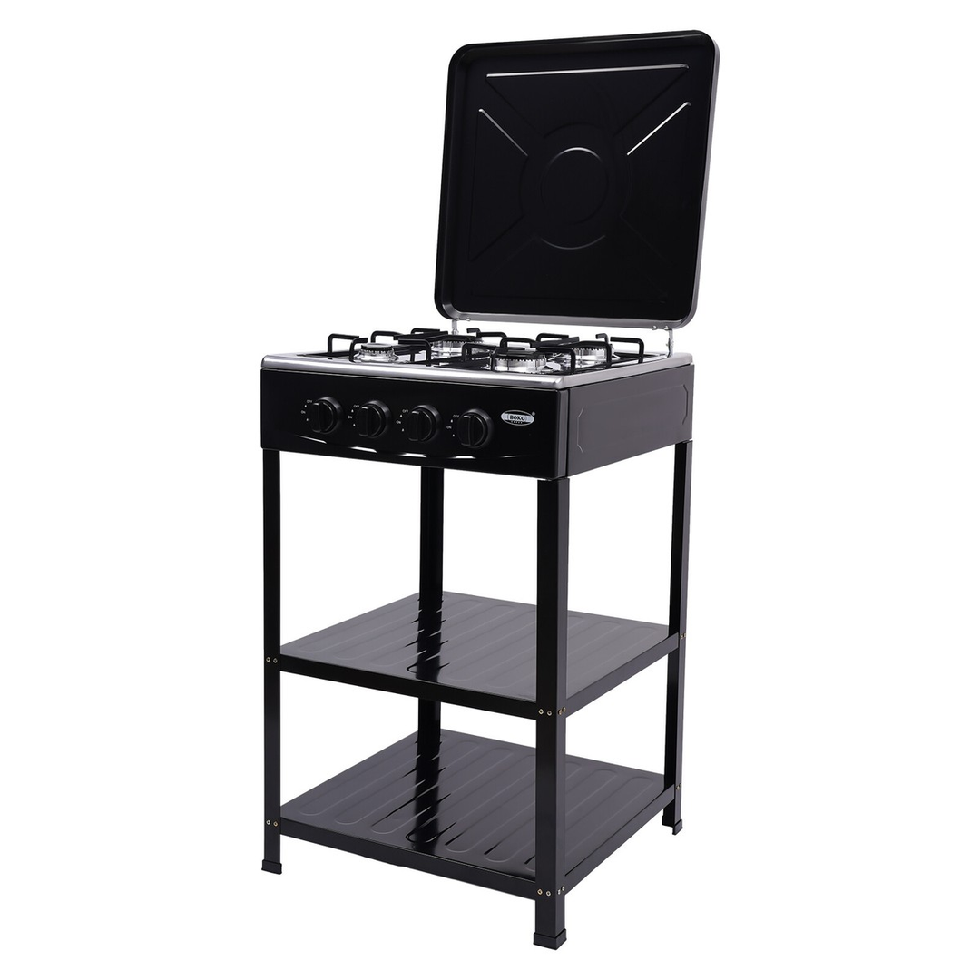 Eaffilifest - Aliexpress - Appliances - Cooktops - Natural Gas Stove w/ 4 Burners, Classic Appearance NG/LPG Gas Stove, Wind-resist Indoor Outdoor Cooking Tool, Gas Cooktop