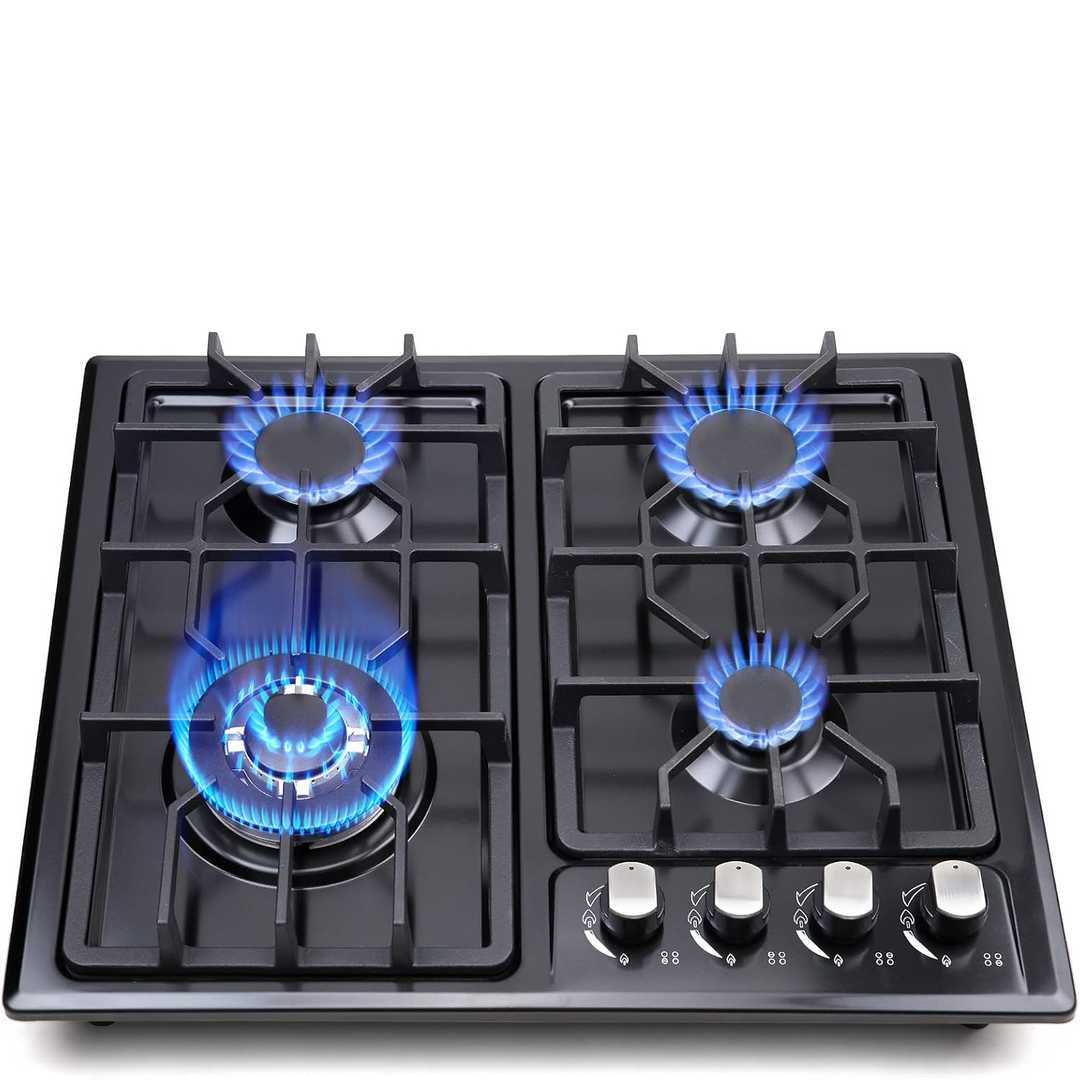 Eaffilifest - Amazon - Appliances - Cooktops - FORIMO Gas Cooktop 22Inch，Built in Gas Cooktop 4 Burners Stainless Steel Stove with NG/LPG Conversion Kit Thermocouple Protection and Easy to Clean