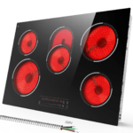 Eaffilifest - Amazon - Appliances - Cooktops - 5 Burner Electric Cooktop, 30 Inch 8400W Built-in Electric Stovetop, Glass Ceramic Cooktop with Expanded Zone, Slide Touch Control, Child Lock, Timer, Pause, 220V - 240V Hard Wire, No Plug