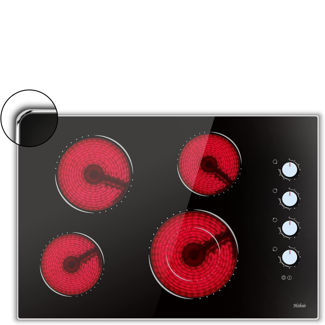 Eaffilifest - Amazon - Appliances - Cooktops - Electric Cooktop 30 Inch Hobsir, 4 Burner Electric Stove Top 6700W, Knob Control Built in Cook top, 30" Electric Stove Top Burner with Glass Protection Metal Frame, Double-ring burner, 220-240v