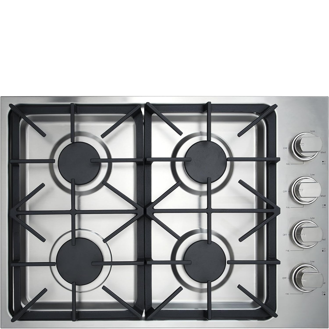 Eaffilifest - Amazon - Appliances - Cooktops - CT Copper Tailor Gas Cooktop 30 Inch With Four Sealed Burners, NG/LPG Convertible,Max 18000BTU, in Stainless Steel