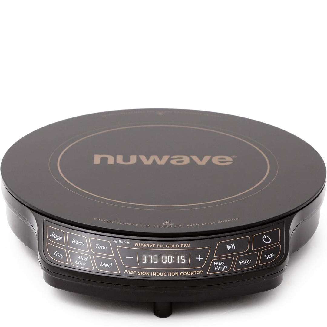 Eaffilifest - Amazon - Appliances - Cooktops - Nuwave Gold Pro Precision Induction Cooktop, Large 8” Heating Coil, 12” Heat-Resistant Cooking Surface, Adjustable Wattages,100°F to 575°F, Portable, Built-In Safety Auto Shut Off