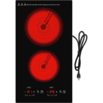 Eaffilifest - Amazon - Appliances - Cooktops - Electric Cooktop 2 Burners 2100W, 110v-120v Electric Stove Top 12 inch, Countertop & Built-in Cooktop, 20 Temperature 9 Power Levels, Child Lock, Timer, Over-Heat Protection